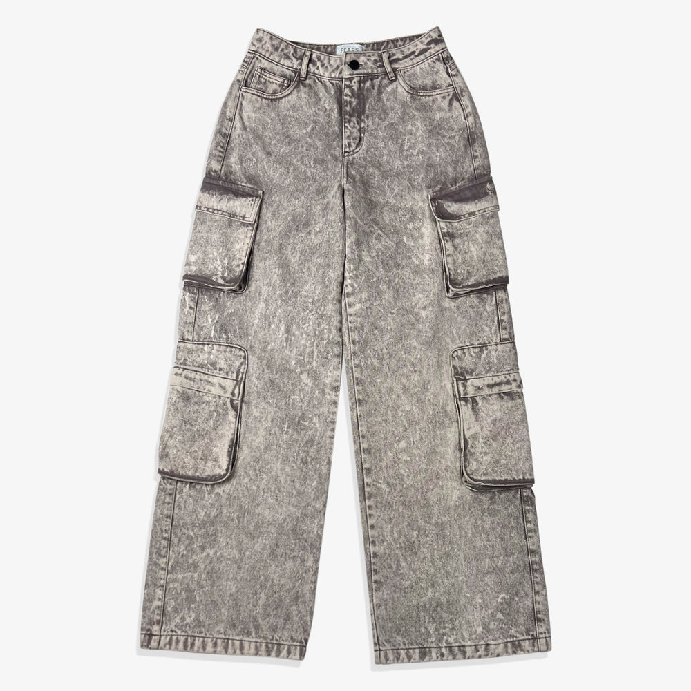 Pantalón cargo acid wash mujer